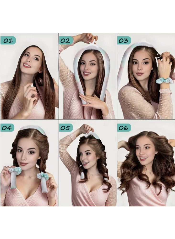 Satin Heatless Curling Set - Hair Rollers for Heatless Curls | Heatless Hair Curlers & Hot Rollers | Hair Curlers to Sleep in | Heatless Curling Rod Headband | Heatless Curler - Image 2